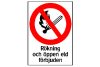 Skylt Rökning Och Öppen Eld Förbjud 